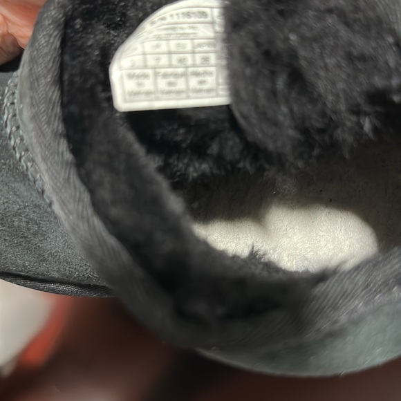 UGG Black Suede Classic Ultra Mini Boots - Picture 6 of 7